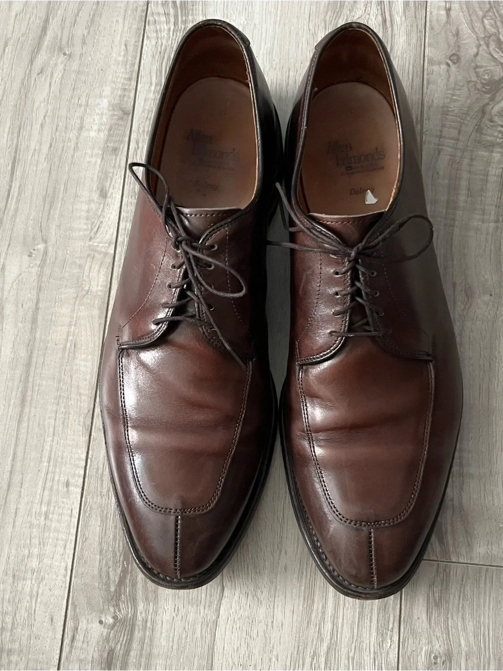 Allen Edmonds Dark Brown Leather Split-Toe Derby Shoes